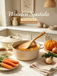 1/5 Pieces Of Spatula, Spoon, Wooden Spatula, Cooking Spatula, Frying Spatula, Strainer Spatula, Scraper, Palette Knife, Kitchen Accessories, Cooking Wooden Spoon, Kitchen Utensils, Kitchen Essentials, Suitable For Halloween And Christmas - Coffee Brown - View 2