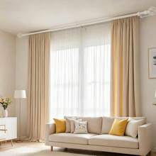 1 Set Double Curtain Rod Set, Metal Adjustable Splice Double Curtain Rod Set, Suitable For Windows, Equipped With Rod Brackets, Perfect For Bathroom, Bedroom And Living Room Blackout Curtains (White) - American Style Double Rod - White - View 10