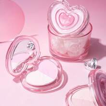 CZEL Palet Blush Dua Warna Bentuk Hati, Tekstur Matte Dapat Dilapis & Pigmen Tahan Lama, Cermin Terintegrasi, Blush Makeup Hati Lucu, Cocok untuk Riasan Harian - B02 - View 10