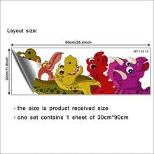 1pc Creative Cute Colorful Dinosaur Wall Sticker For Living Room Bedroom Room Decoration, Rich Dinosaur Varieties With Bright Contrasting Color Design, Beautify Wall Corners And Add Fun Atmosphere To Space. Made Of Self-Adhesive PVC Material, Moderate Adhesion And No Residue. - one-size - View 6