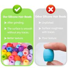 23/119Pcs Multicolor Large Hole Silicone Hair Beads, Dreadlock Braid Decor Beads, Thick Braids Hair Accessories For DIY Hairstyle Decoration - Silicone Hair Beads - View 5