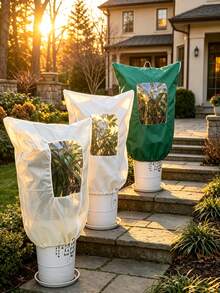 Winter Plant Frost Cover, Windproof Breathable Frost Protection Cover For Shrubs And Potted Plants, Plant Winter Protection Cover With Observation Window, Reusable Frost Bag With Drawstring And Zipper - Made Of Non-Woven Fabric, Non-Woven Polypropylene Frost Cover, Outdoor Garden Flower Pest Protection Cover, Plant Care Tool, Christmas Tree Cover. Multiple Sizes Available. Suitable For Trees, Shrubs And Flowers. Provides Winter Frost And Cold Protection, Extends Frost Protection Season - Multiple Styles - View 2