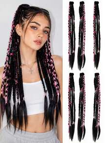 20 Inch Clip In Braided Ponytail Hair Extension For Women, Synthetic Natural Looking Ponytail Braid Hair Piece For Daily Wear Party - Natural Black - View 1
