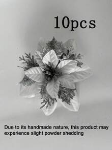 10/18pcs Artificial Shiny Christmas Flower Set, Includes 8 Christmas Flowers And 8 Clips, Easy Installation & Maintenance Free, Suitable For Wedding Celebration, Christmas Tree, Wreath And Decoration - Christmas Flower Set - View 19