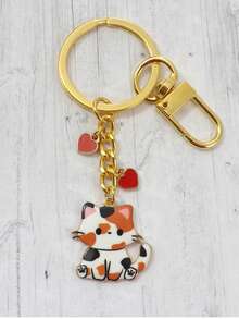 Cute Cartoon Cat Keychain Bag Pendant, Multiple Cute Kitten Charms With Red Heart Decoration, Women's Handbag Backpack Accessory, Daily Decorative Gift - Multicolor - View 11