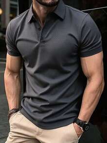 Men Polo Shirts - Grey - View 1