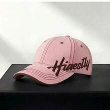 1pc New Korean Style Oversized 3D Letter Embroidered Baseball Cap For Women, 2026 New Design Face-Slimming Casual Versatile Baseball Cap - Multicolor - View 3