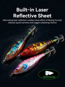 KINGDOM EGI PRO Floating Squid Lure Set 5pcs/Box 55mm 70mm 80mm Squid Lures Artificial Squid Hooks Squid Fishing Lures Saltwater Fishing Squid EGI Glow - Multicolor - View 6