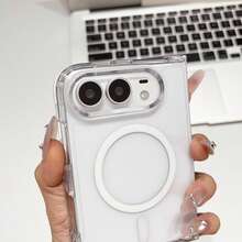 [1+1]1pc Transparent Magnetic Phone Case Compatible With Iphone Duo, Full Camera Protection Ultra-Thin Phone Case + 1pc Tempered Glass High Definition Screen Protector Compatible With Iphone 18 Pro Max/18 Pro/18/17 Air/17/16 Series - Clear - View 6
