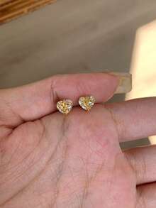 1對帕拉伊巴鳶尾花耳釘，獨特個性化，小尺寸，高端百搭顯膚色耳環 - 金色 - 查看 4