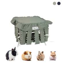 ITANDME Small Guinea Pig Hideaway Nest/Rabbit Bed, Breathable Small Animal Bed/Rabbit Bed, Machine Washable, Soft Cushion, Indoor Pet Summer House/Hamster Habitat - Multicolor - View 2