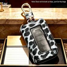1pc 2026 New Leopard Print Hollow Car Key Case, Universal Car Key Cover With Visible Buttons, Suitable For All Car Keys, Coin Purse - Multicolor - View 12
