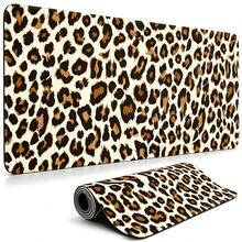 Leopard Print XL Large Mouse Pad With Stitched Edges Long Non-Slip Rubber Base Mousepad Cheetah Animal Laptop Keyboard Mat Desk Pad For Office Home Desk Decor - View 2