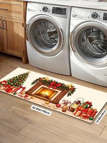 1/2pcs Christmas Floor Mat, Vintage Diatomaceous Earth Mat, Christmas Gift Pattern, Super Absorbent, Non-Slip, Perfect For Bathroom, Kitchen And Dining Room, Quick Dry, Ideal Home Decor And Bathroom Mat Gift - Multicolor - View 17