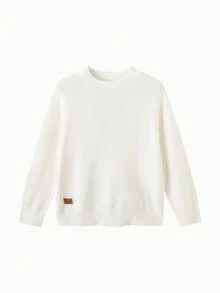 Balabala Tween Girl Knit Pullover Sweater Soft Cozy Jumper Casual Top For Boys Girls Winter Daily Wear - White Tone - View 4