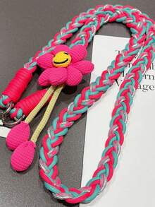 Cordón para teléfono con flor creativa, largo, cruzado, portátil, multifunción, con trenzado de alambre dorado, cuerda creativa para teléfono - Multicolor - Ver 11