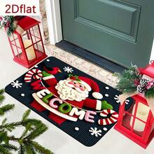 1 PC Santa Claus Decorative Welcome Mat | Suitable For: Various Rugs, Interior Decor, Floor Mats, Bedroom Rugs, Kitchen Mats, Home Decor, Entryway Mats, And Bathroom Mats. An Ideal Christmas Gift; Perfect For Christmas And Winter Decor. - A - View 8