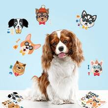 somoving 6/12pcs Cartoon Dog Stickers, Children's DIY Dress-Up Stickers, Holiday Party Gift Bag Fillers, Classroom Craft Stickers - Multicolor - View 2