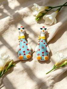 2pcs 3D Goose Animal Hair Clips, Cute And Sweet Printed Goose Hair Clips, Suitable For Birthday Parties, Daily Wear, Back To School Season Gift Hair Accessories - Multicolor - View 6
