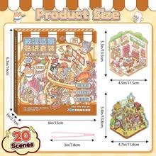 1 Set 60pcs Scene Stickers, Includes 40pcs Materials, 20 Scenes, Miniature Scene Sticker Box, Easy To Store, Mini House Stickers, Suitable For Decoration Stickers, Creative Self-Adhesive House Stickers, Decorative Stickers - Multicolor - View 6