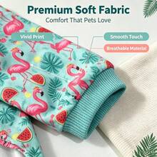 Teal Flamingo Dog Recovery Suit, Comfortable & Warm, Post-Surgery Anti-Licking | Breathable Pet Surgical Recovery Clothing - 薄荷藍 - 查看 6