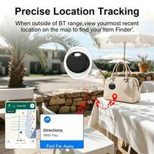 RSH Mini Tracker Compatible With Android Find Hub, Smart Anti-Loss Item Positioning Tag, Real-Time Location Sound Reminder Key Finder, CR2032 Battery Powered, Suitable For Keys, Wallet, Backpack, Luggage, Pets, Travel Accessories Holiday Gift, No Subscription Fee - Black - View 5