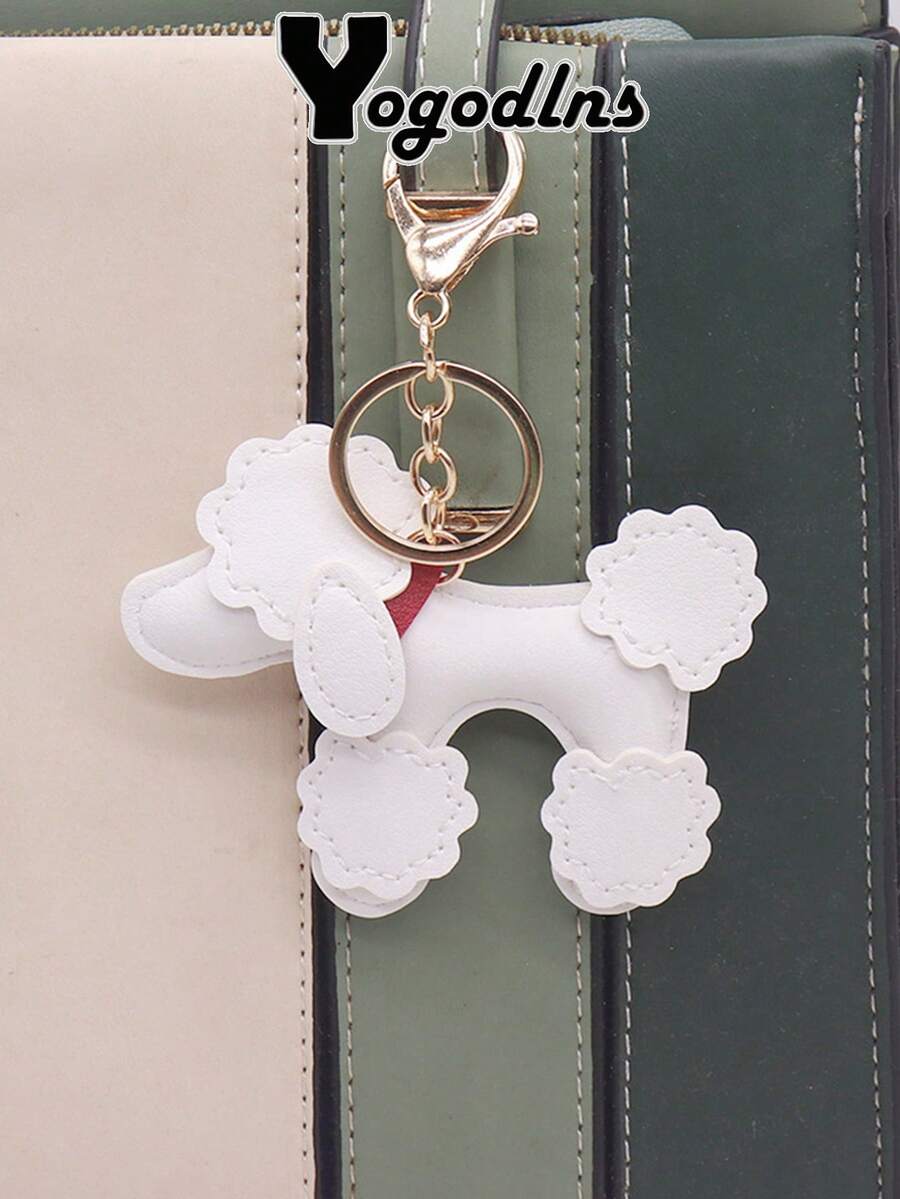 Yogodlns PU Leather Poodle Bag Charm/Keychain Pendant, Cute Dog Accessory, Gift For Dog Lovers, Decorative Key Ring - Multicolor - View 1