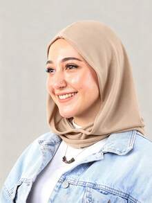 1pc Women Solid Color Balaclava One-Piece Lace Base Layer Headscarf Neck Warmer Elastic Cap Premium Heavy Embroidery Jacquard Lace Instant Hijab Caps Elastic Caps Turban Breathable Comfortable Elastic Wide Brim Sweat-Absorbing Non-Slip Multi-Function Sports Headwrap Cap Inner Lining Scarf, Minimalist Fashion Scarf, Hood And Matching Lace Headscarf, All-In-One, Wear It Easily And Instantly Fashionable For Going Out - Multicolor - View 8