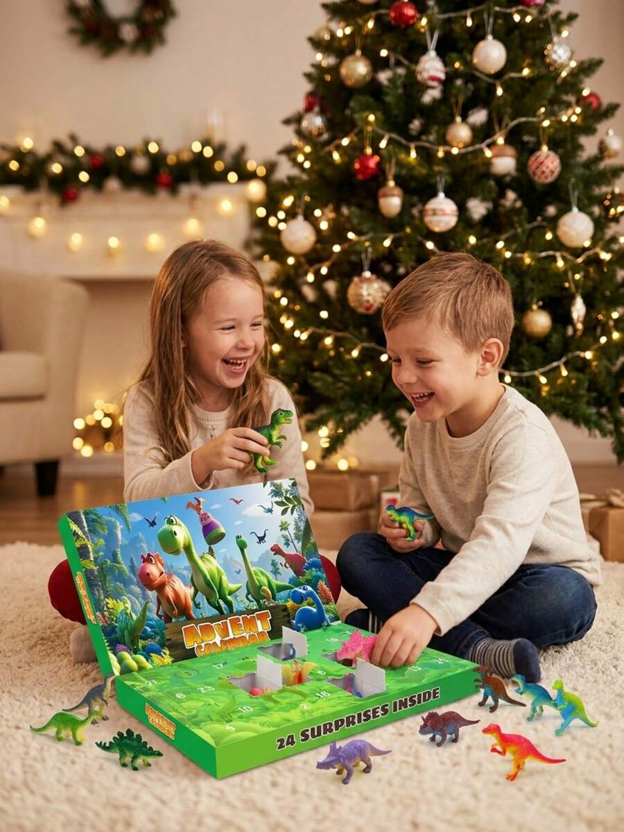 Christmas Advent Calendar 2026 Dinosaur Toys Blind Box, 24 Days Countdown Surprise Mini Dinosaur Figures Set, Xmas Holiday Gift For Boys Kids 3+