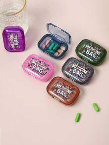 Portable Mini Transparent Pill Box With Medicine Package Pattern, Leak-Proof Multi-Compartment Pill Storage Box, Outdoor Travel Pill Box, 3-Compartment Daily Medication Organizer, Compact Pocket Pill Storage Box, Suitable For Storing Vitamins, Daily Medications, Capsules, Tablets And Small Supplements, Practical Travel Essential For Outdoor Camping, Vacation And Business Trips, Gift For Students, Doctors, Family And Friends, Waterproof And Moisture-Proof Pill Box, Easy To Put In Handbag, Backpack And Pocket, Emergency Rescue Pill Box, Back To School, Teacher's Day, Christmas Gift - Multicolor - View 7