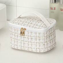 1pc Large Capacity Waterproof Makeup Bag, Suitable For Travel, Storing Cosmetics And Brushes, Toiletries Bag/Makeup Bag, Back To School Essential For Students, Suitable For Women And Girls, With Zipper Closure - R - View 5
