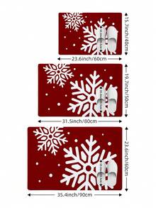 DAJIANG 1PC Door Mat Outdoor Rugs Christmas Snowflake Pattern Welcome Mat Runner Area Rug TPR Backing Non-Slip Floor Mat, For Bathroom, Indoor, Corridor, Bedroom, Living Room, Beside Throw Rugs Machine Washable Rug, Easy Clean Entryway Mat Fall Home Decor - Multicolor - View 3