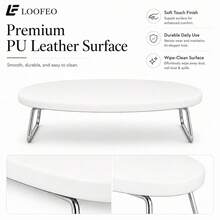Oval Nail Armrest Table, PU Leather Nail Hand Pillow With Stainless Steel Support, Suitable For Salon Nail Art - White - View 1