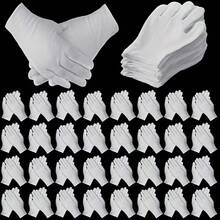 2/10/20/30PCS (1 Pair/5 Pairs/10 Pairs/15 Pairs) White Elastic Gloves, Comfortable To Wear, Breathable Lining, Suitable For Eczema And Dry Hands, Moisturizing SPA-Grade Soft Jewelry Inspection Gloves, Suitable For Driving, Performance, Cycling, Wedding And Unisex Party Occasions, All Seasons - White - View 4