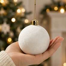 1pc 10cm Christmas Velvet Decorative Ball, Soft Velvet Texture Round Hanging Ornament, Multi-Color Options, Holiday Atmosphere Decoration, Suitable For Christmas Tree, Home Party, Festive Events And Indoor Decor - Multicolor - View 11