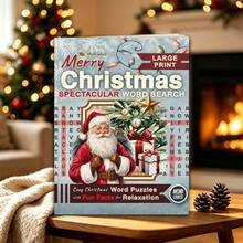 Christmas Word Search Puzzle NoteBook 22 Pages For Adults Seniors Family Fun Gift,Multiple Styles Available,No Pen Include - Rectangle - View 4