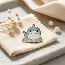 Monogram Officially Licensed Jeff The Land Shark Enamel Pin, Pin For Jacket Backpack, Halloween Christmas Gift For Teens Adults 1PC Party Favors - Jeff the Land Shark - View 3