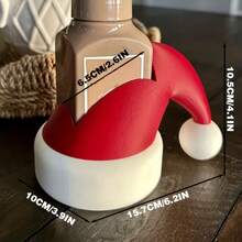 1pc,Santa Hat-Style Soap Dispenser Cover – Christmas Decoration Sleeve For Foaming Hand Soap Bottles, Festive Ornament - Decorative Ornament - View 5