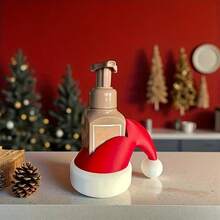 1pc,Santa Hat-Style Soap Dispenser Cover – Christmas Decoration Sleeve For Foaming Hand Soap Bottles, Festive Ornament - Decorative Ornament - View 2