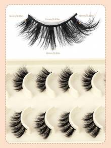 MAANGE 10 Pairs CC Curl Half Lash Extensions, Lightweight Stem, Soft Cat Eye Style, 3D Natural Voluminous False Eyelashes, Suitable For Daily Makeup - Multicolor - View 4