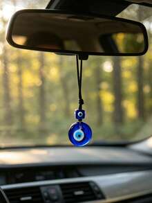 1pc Evil Eye Car Rearview Mirror Hanging Decoration, Car Interior Decor Accessory, Unisex - A - View 7