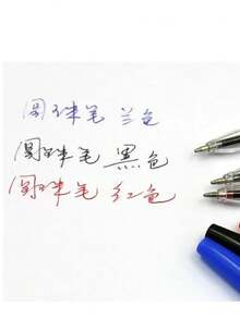 3pcs Blue Ballpoint Pens - Medium Tip, Smooth Writing - Professional Quality, Suitable For Home, Office And School, Back To School Essential - Sets - View 4