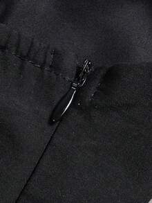 DONICY Women's Elegant Summer - Black Spaghetti Strap Dress - Deep V-Neck Back Tie Flowy Style, Lightweight Breathable Soft, Suitable For Summer Daily - Black - View 3