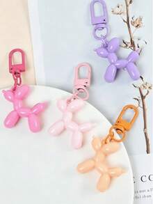 1/5pcs Candy Color Balloon Dog Keychain, Cute Dog Bag Charm, Fashion Key Pendant, Bright Color Balloon Dog Keychain, Creative Animal Keychain; Suitable As Gift For Couples Or Best Friends, Bag Accessory, Party Favor Or Keychain - Multicolor - View 7