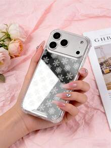 Ốp lưng điện thoại quà tặng Giáng Sinh họa tiết bông tuyết trắng, bề mặt gương bạc phản chiếu, phong cách đơn giản thanh lịch, viền mềm chống va đập rơi rớt - Nhiều màu - Xem 4