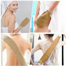 2pcs/Pack Strong Exfoliating Towels, Made Of Jute Material, Gentle On Skin. Double-Sided Back Exfoliating Tool, Suitable For Men And Women. Thickened Bath Towel Gloves. - Multicolor - View 2