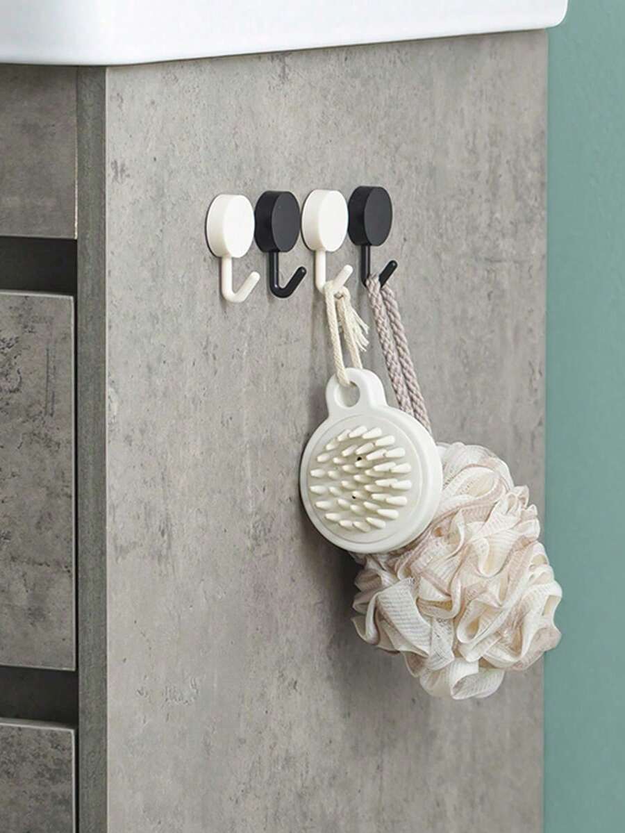 1pc Creative Macaron Hook, Suitable For Kitchen And Bathroom, Adhesive Hook For Door, No-Drill Wall Hook, No-Damage Key Hook - Multicolor - View 1