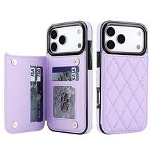 WEFOR 錢包手機殼，適用 Galaxy S26 S25 S25 S24 S23 S22 Ultra Plus S25EDGE 24 FE，多卡槽設計，磁吸扣，附支架，防震保護殼，相容 iPhone 17 AIR 16e 16 15 14 13 12 11 Pro Max XR XS MAX，磁吸設計，RFID 防盜卡槽，磁吸手機保護殼，防震，中性款 - 紫色 - 查看 67