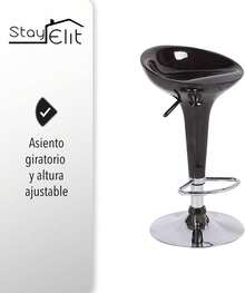 Set de 2 Bancos para Barra Redondos, Altura Ajustable, Color Negro - Negro - Ver 6