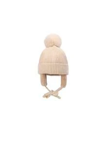 1pc Solid Color Warm Lining Knitted Earflap Hat, Children's Outdoor Cycling Hat Winter Warm Knitted Hat - 1PC - View 12